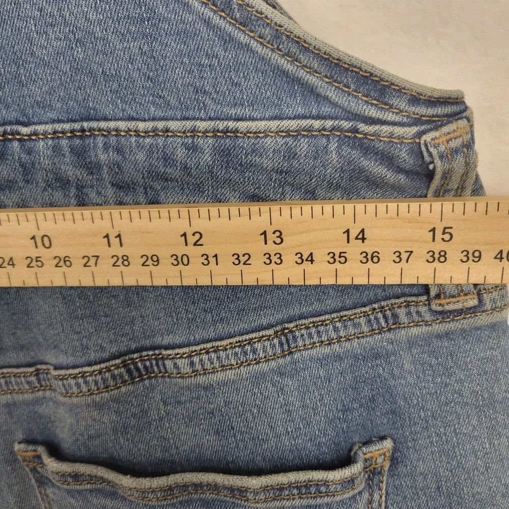 Universal Thread Denim Overalls Size 2 / 26R Stretch Raw Hem Bib Western Coastal